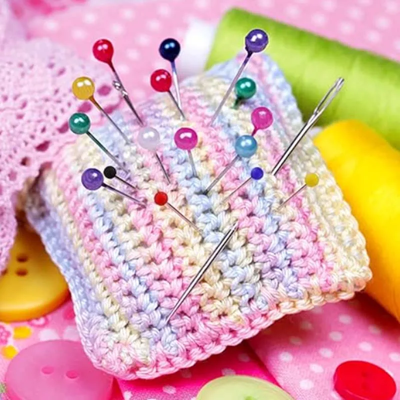 400개 바느질 핀 직핀 진주형 볼 헤드 퀼팅 핀 다채로운 스틱 핀 직물 DIY 공예용