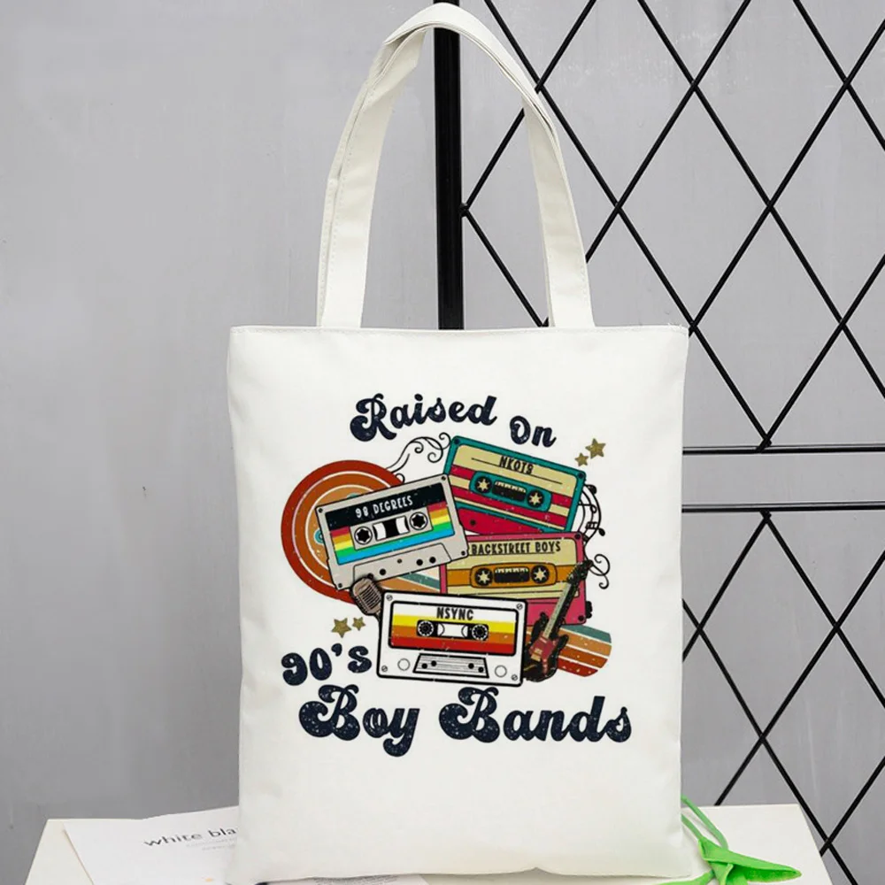 Backstreet Boys Tragetasche aus Segeltuch, Einkaufstasche, Einkaufstasche für Lebensmittel, Shopper für Damen – Detail 9