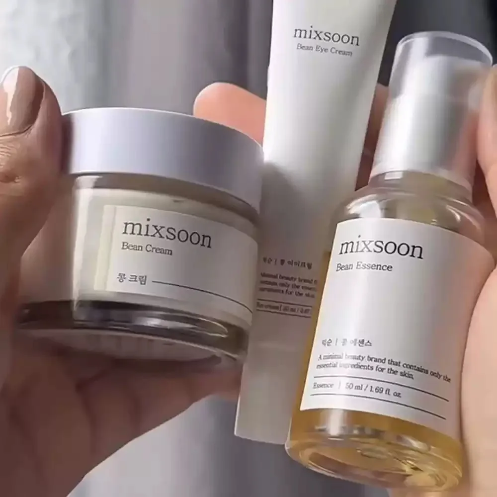 Korean Skincare Essentials Set: Hydrating Cream, SPF50 Sunscreen, Cleanser, and Brightening Serum for Nourishing & Smoothing Skin