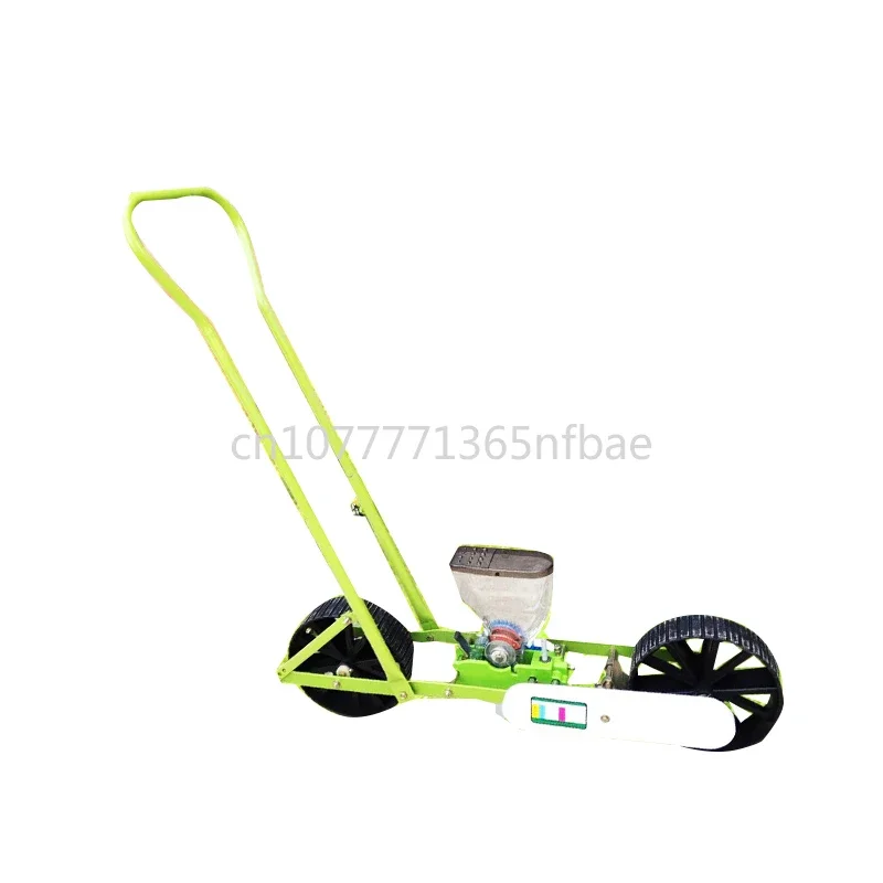 

Multi functional single row trenching hand pushed vegetable seeder, small size