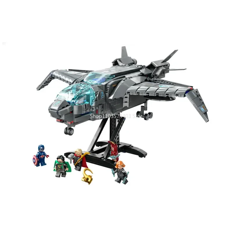 Quinjet Ship 76248 슈퍼 파이터 궁극의 전투 우주 건틀렛 모델 빌딩 블록 장난감, 어린이 선물, 2024 신상 재고