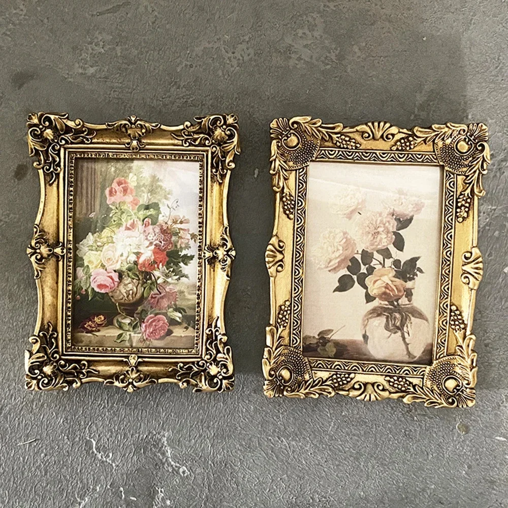 Antique Gold Photo Frame,6 Inch Resin, Picture Holder