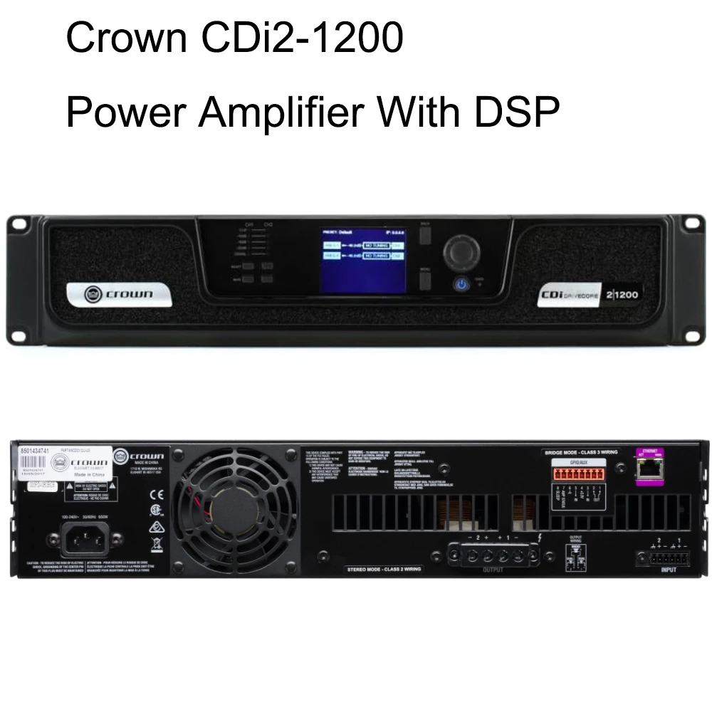 Crown CDi2-1200 전력 증폭기, DriveCore 기술, 네트워크 제어 및 모니터링, 직접 70 V, 100V RMS 출력, DSP