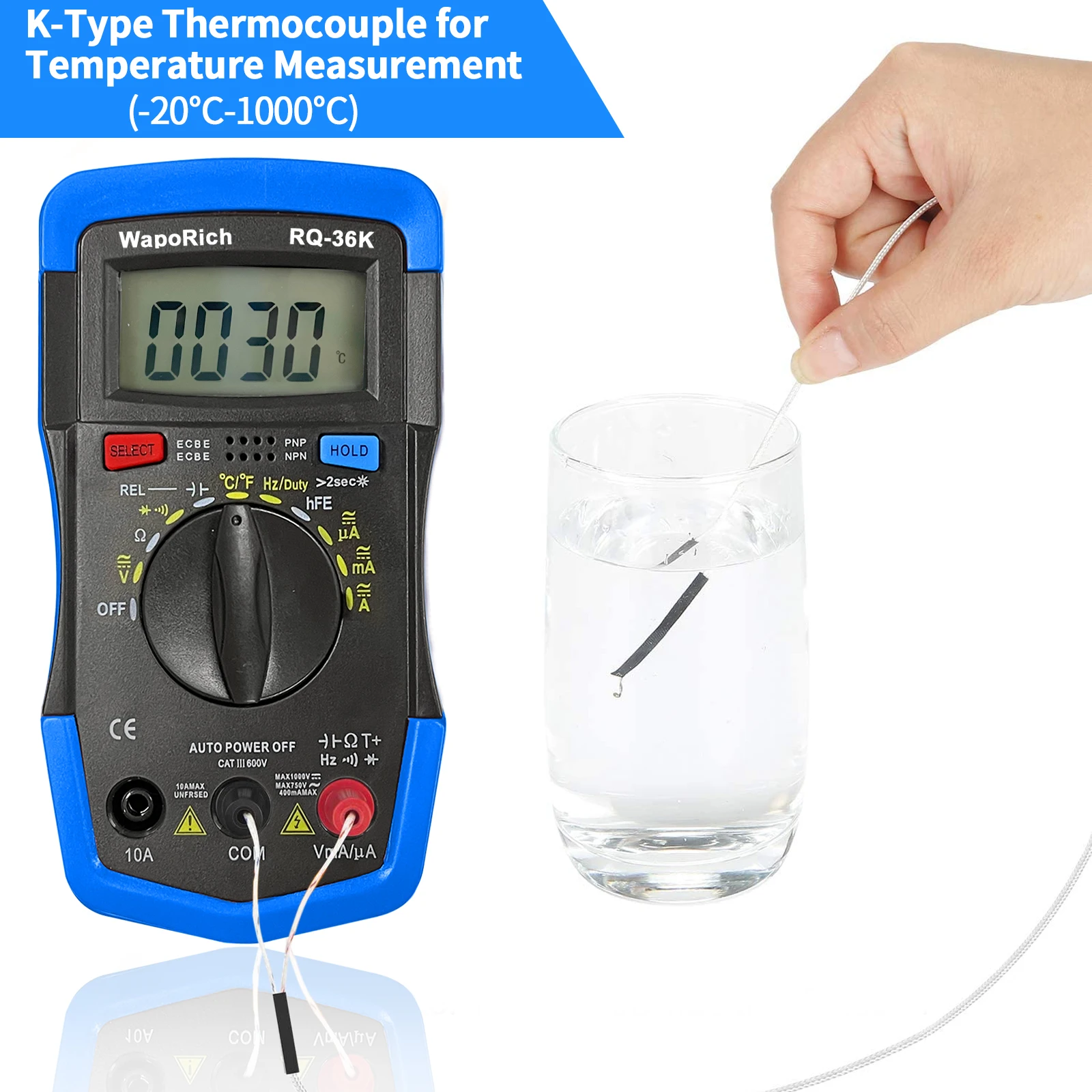 Multimeter Tester TRMS 4000 Counts Digital Multimeter with DC AC Voltmeter and Ohm Volt Amp Meter ; Measures Voltage, Current
