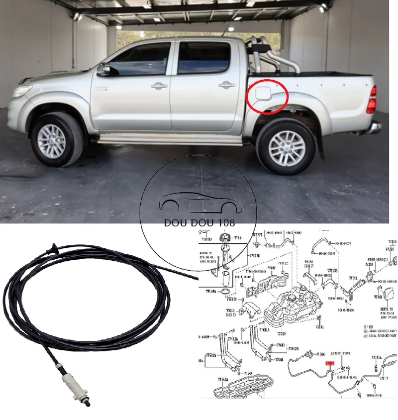 Fuel tank cap cable Gas Tank/Fuel lid Cable ToyotA Hilux 2004-2015 car accessories