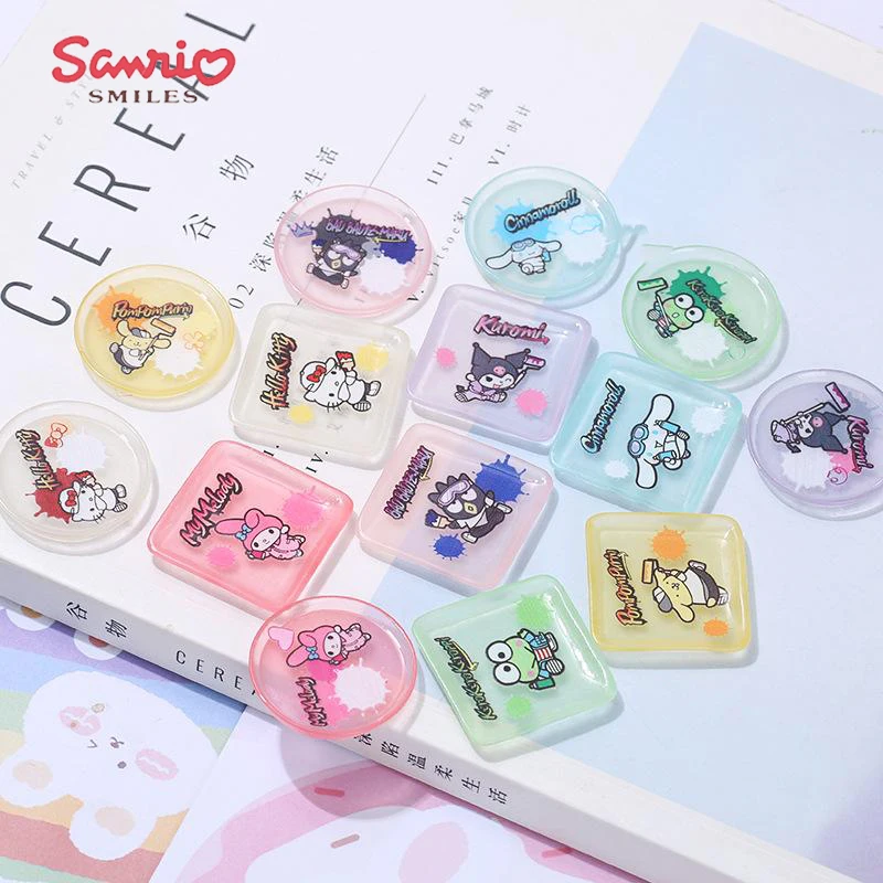 

5Pcs Kawaii Sanrio DIY Accessories Hello Kittys Cinnamoroll Kurom My Melody Anime Cute Cup Hair Clip Decoration Gifts for Girls