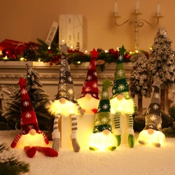 Small Christmas Glowing Gnome Faceless Doll Christmas Plush Elf Doll Home Decoration Tree Pendant New Year Ornaments Xmas Gifts