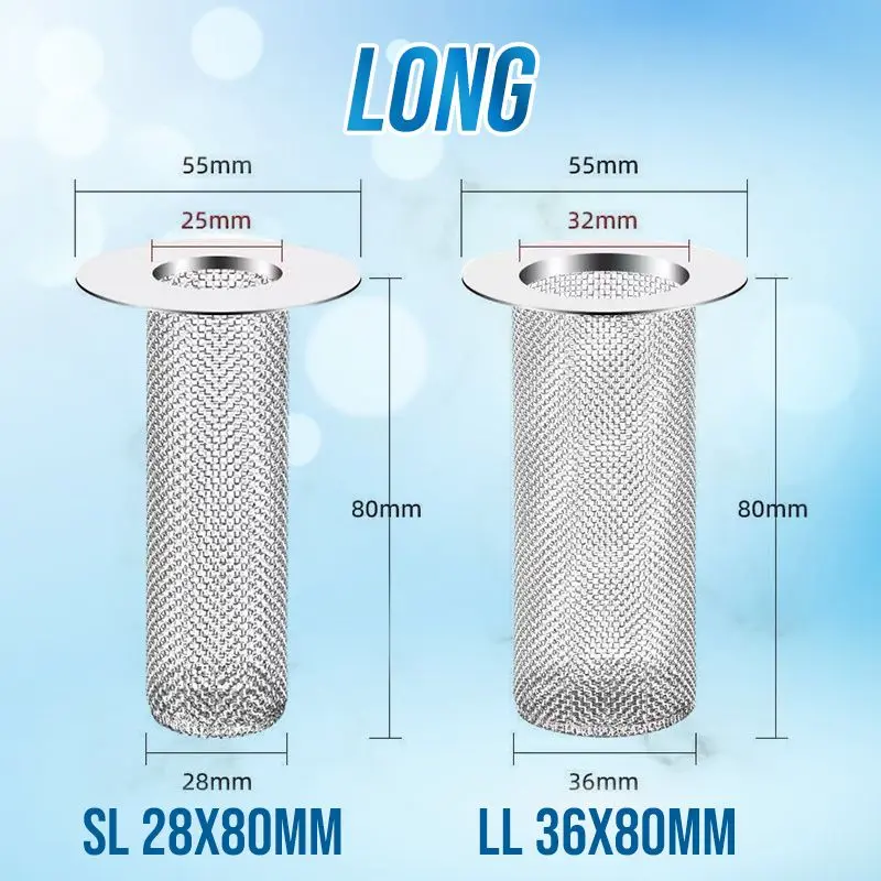 KEUSN Bathroom Sink Drain Strainer Stainless Steel Floor Drain Filter Mesh  Basket Filter Hair Trap Anti Clog Slag Strainer