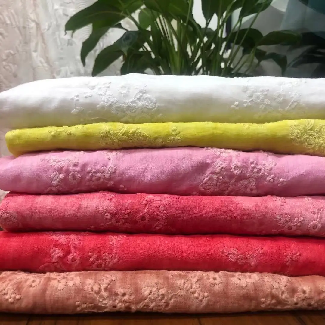 

Ткань из ткани рами с вышивкой и цифровым принтом для лета и весны, тонкая ретро одежда, 1 метр