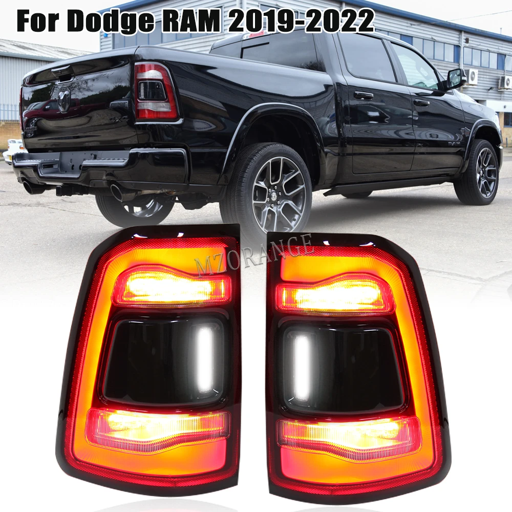 2022年最新春物 MZORANGE Tail Light Smoked LED Rear Lamps For Dodge Ram 1500 2019  2020 2021 2022 Without Blind Spot Chrome Bezel (Right Passenger Side) 