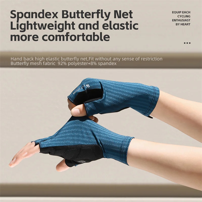 WEST BIKING Summer Cycling Gloves Half Finger Breathable Shockproof Road Racing Gloves Men Women MTB Bicycle Gloves Sports Gear 4