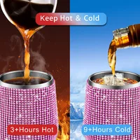 ⁦كوب نبيذ 12oz ستانلس ستيل – تصميم ماسي مع غطاء وعزل حراري ✨🥂.⁩ - الصورة ⁦3⁩