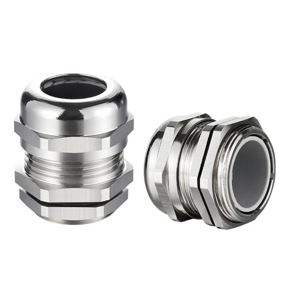 Waterproof Cable Gland Connector IP68 Nickel Plated Brass Metric Cable M8 M10 M12 M14 M16 M18-M36 Fit 18-25mm for 4-8mm