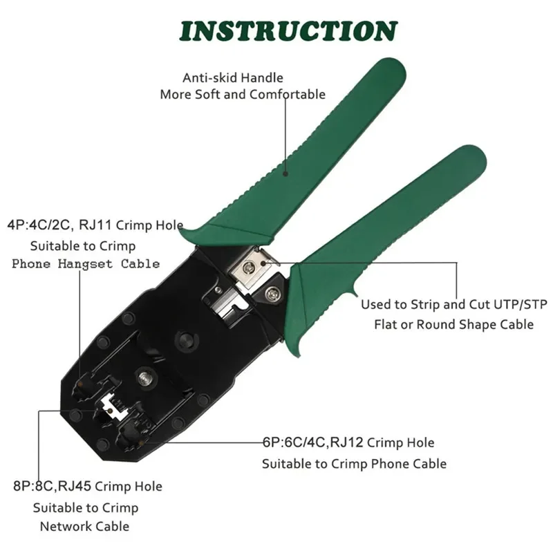 Network Tool Kit Ethernet Crimping Tool for Cat5/5e Cat6