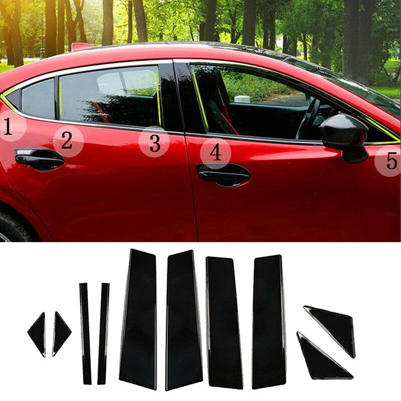 Car Window Pillar Posts Door Trim Cover Stickers Decal For Mazda 3