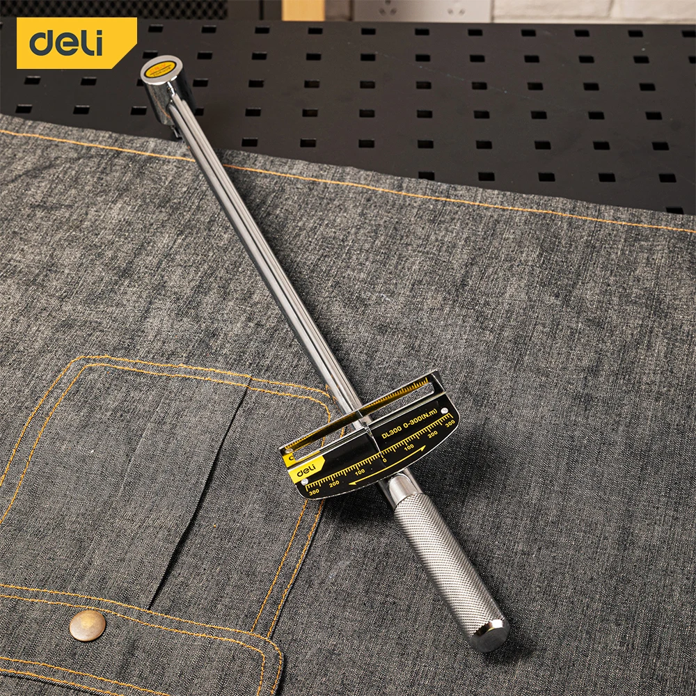 

Deli 1/2 Inch Square Drive Torque Wrench Cr-V Head 0-300N.m For Industry Car Bike Repair Hand Tools Spanner Ratchet Key Wrench