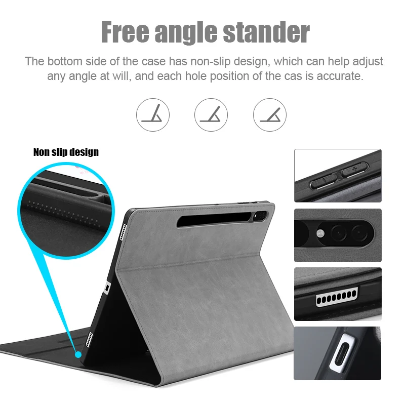 Ardissi Tablet Estande Case para Samsung Galaxy Tab s8 Plus s7 fe s6 Lite Funda Capa do Livro Capa Capa de Couro do Plutônio Microfibra - Imagem 5