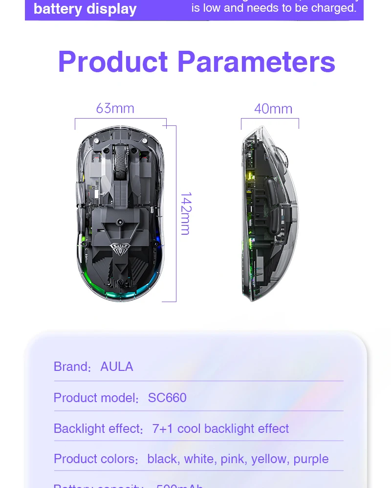 Programável, mouse ergonomico, Laptop, PC, Gamer, 10000DPI