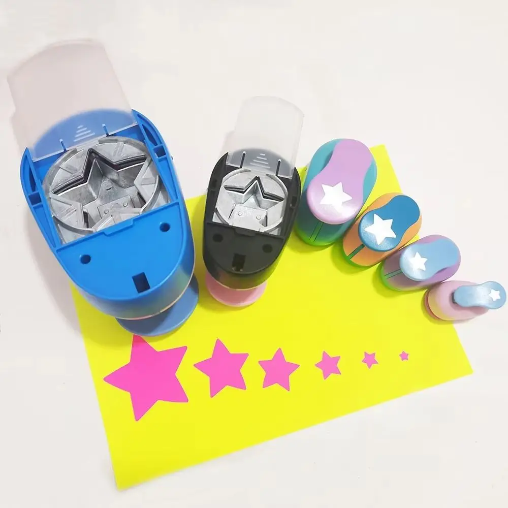 안전한 8-75mm 홀 펀처 DIY 스크랩북 카드 제작용 종이 커터 하트/별 모양 구멍 수제 종이 절단기 학생용