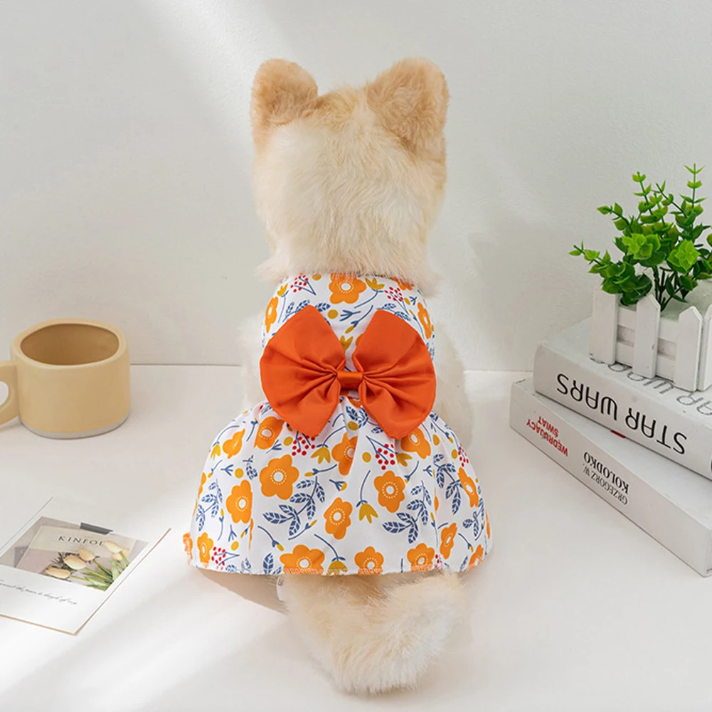 Small Dog Flower Princess Dress Kitty Teddy Pet Costume Clothes Pet Supplies Dog Skirt Summer Thin Clothing Accessories