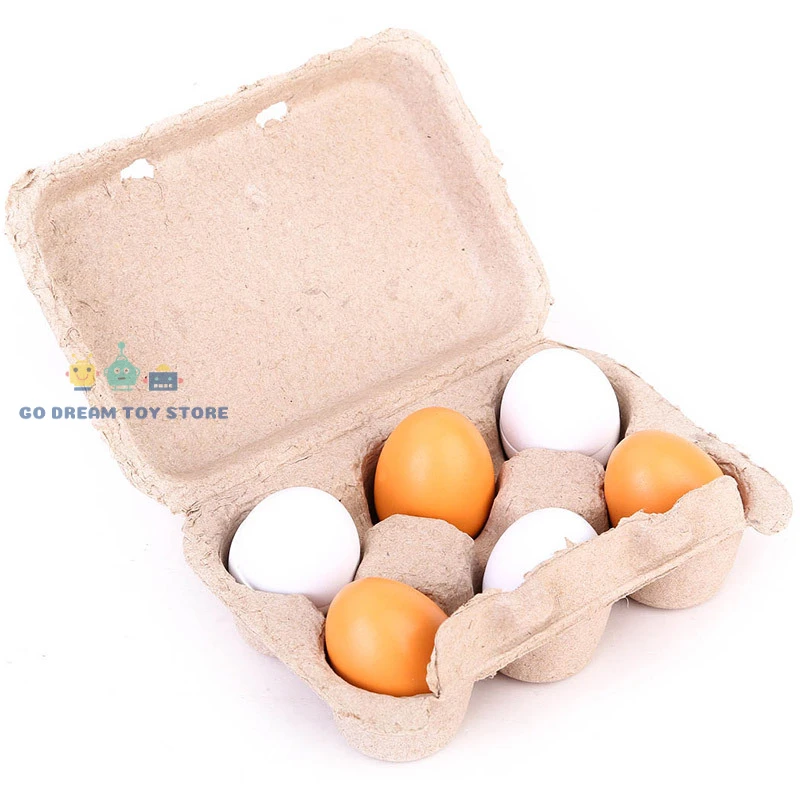 6PCS Eggs With Box Pretend Play Kitchen Toys Food Cooking Learning Educational Baby Toy For Children Simulation Accessories Gift 2