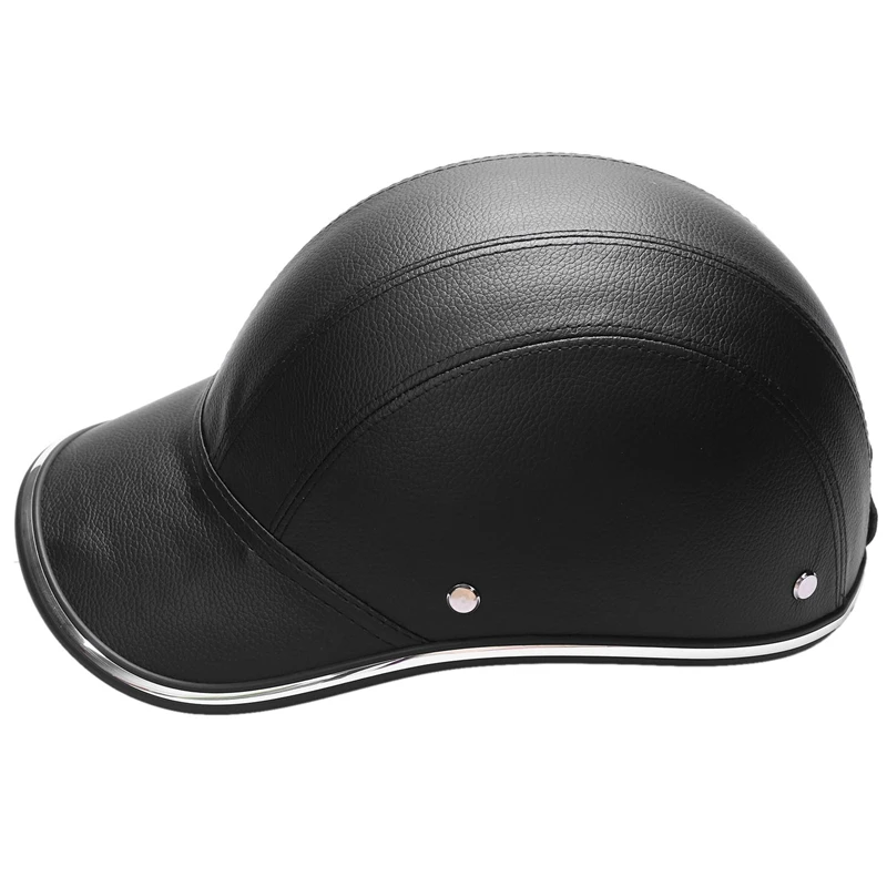 

Motorcycle Leather Helmets Bike Scooter Half Open Face Protective Helmet Hard Hat-Safety Unisex Racer Helmet Baseball Cap-Safety