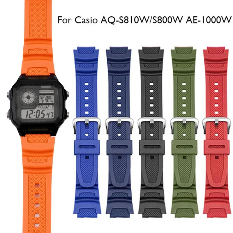 Premium 18mm Silicone Rubber Watch Strap - Men's Wristband Bracelet Accessory