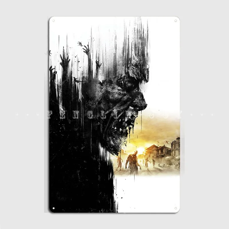 Dying Light Metal Plaque Poster Cinema Kitchen Bar Cave Design Tin Sign Posters | Дом и сад