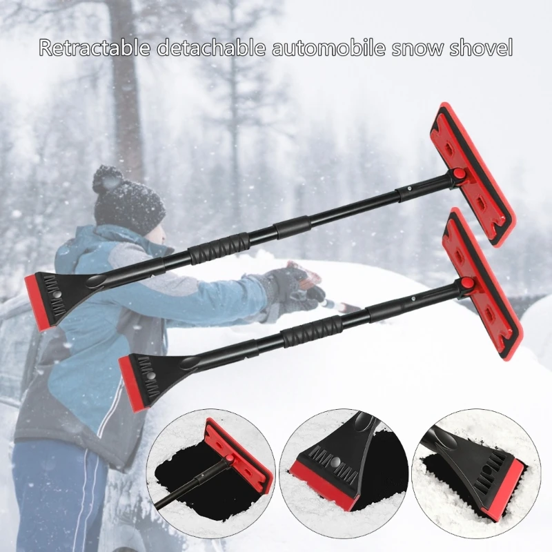 Extendable Snow Shovel Ice Scraper Multifunctional Snow Removal Brush
