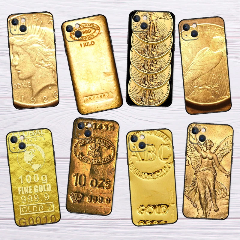 Custodia Per Telefono Svizzera Fine Gold Per Iphone 13 Pro Max 12 Pro Max Mini 15 14 11 Pro Max Xs X Xr 8 7 Plus Soft Cover