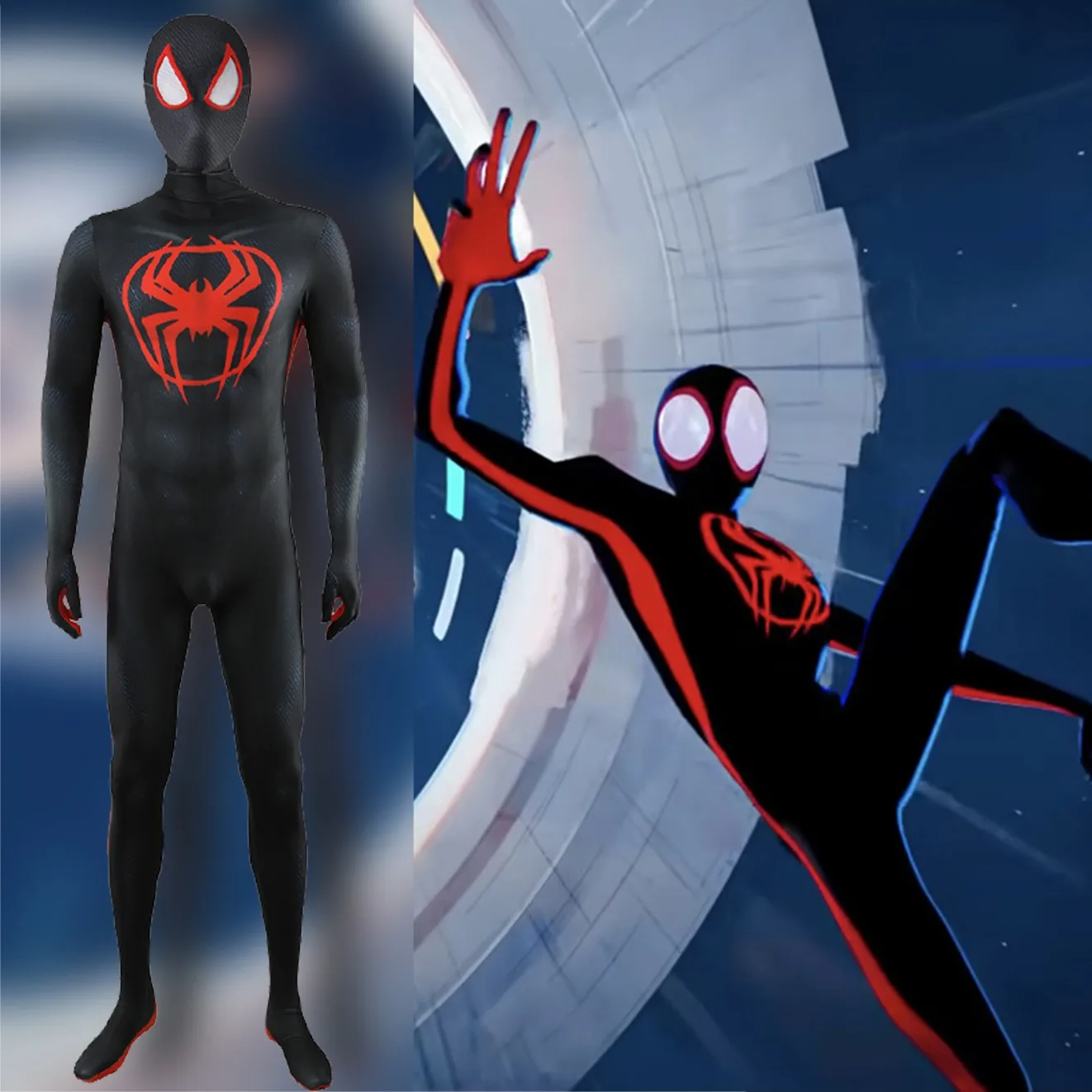 

Across the Spider-Verse Miles Morales Cosplay Spandex Halloween Costume Superhero Zentai Bodysuit Spiderman Carnival Outfits