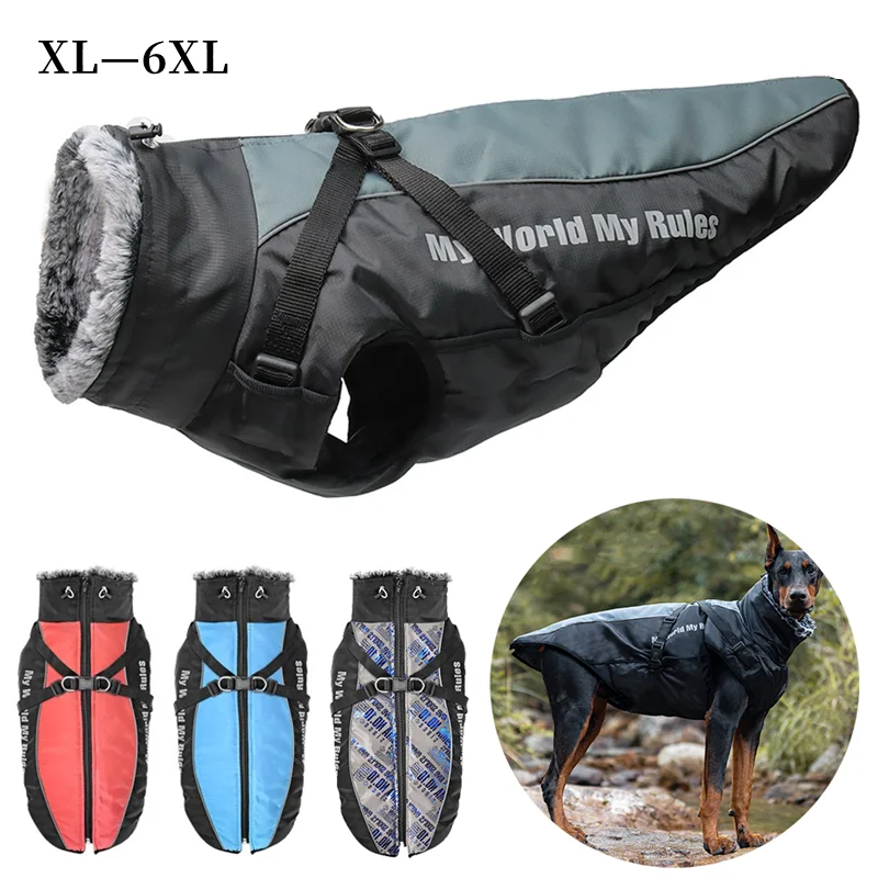 WinterLargeDogClothesWaterproofPetJacketReflectiveWilma