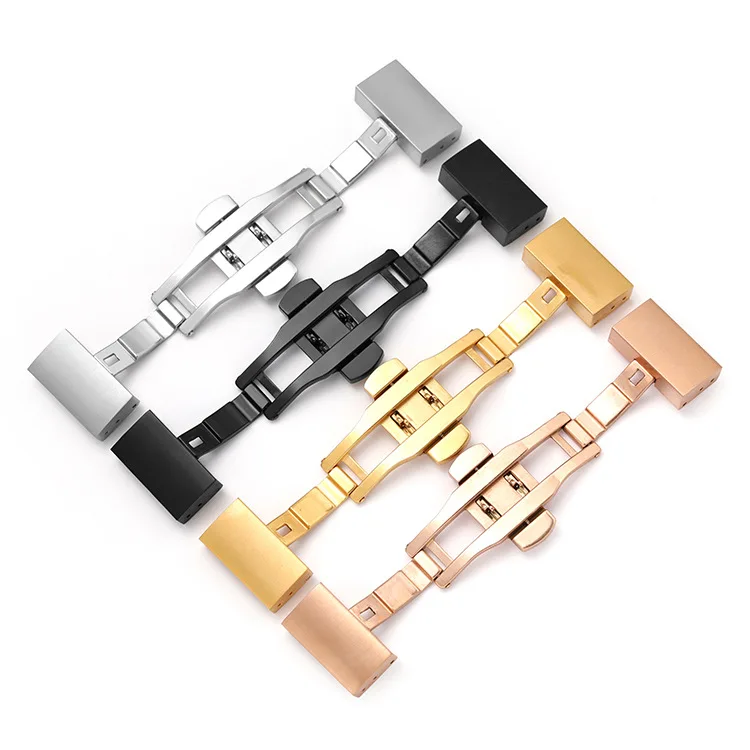 Elegant Stainless Steel Butterfly Buckle with Double Press Clasp