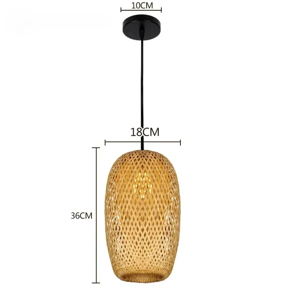 

Modern Handmade Wicker Rattan Bamboo Hanging Lamp Retro Creative Design Lighting for Home Woven Chandelier Pendant Light