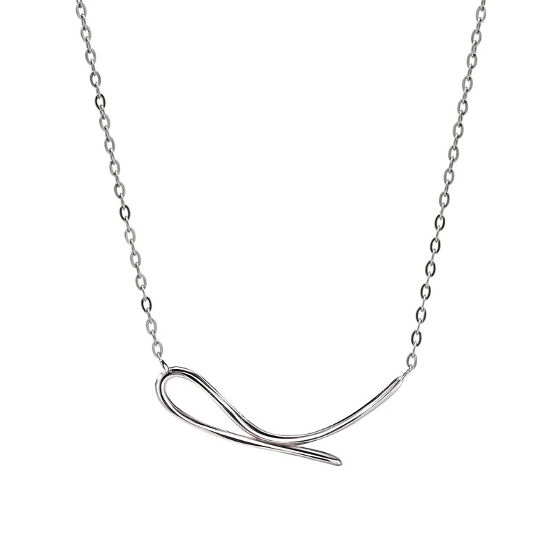

S925 sterling silver personality simple line necklace temperament design female jewelry
