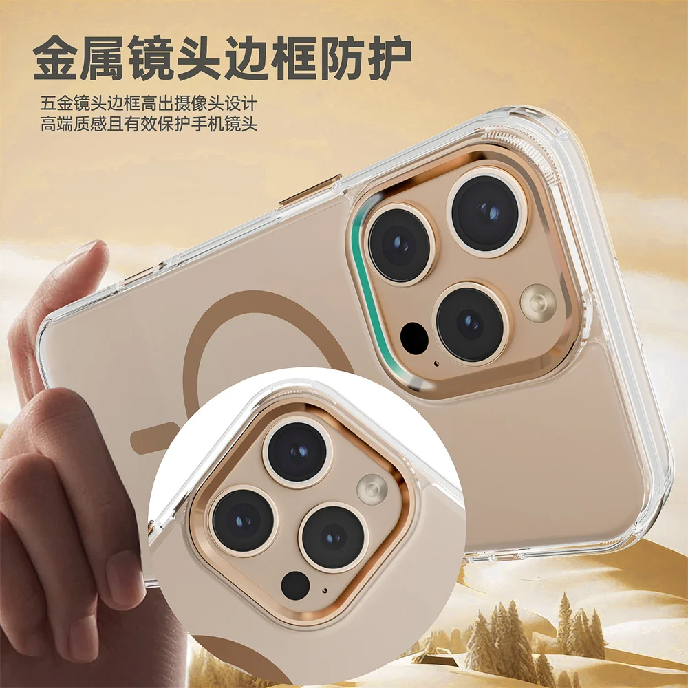 Luxury Magnetic Shockproof Phone Case with Magsafe Compatibility and Wireless Charging