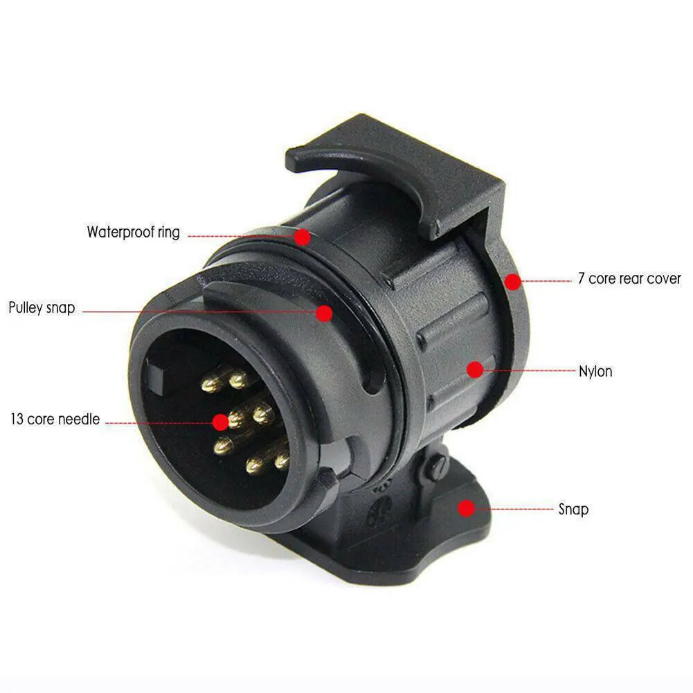 13 Pin to 7 Pin Towing Adaptor Trailer Caravan Truck Towbar Car Plug Adapter 12V Waterproof Electric Socket Converter Connector
