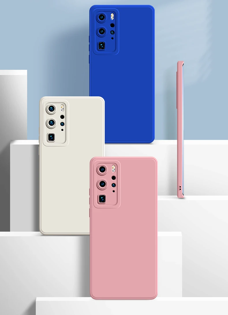 Original Liquid Silicone Phone Case For Huawei P30 P20 P40 50 Pro Mate 20 30 40 Honor 50 Pro 8X 9X Back Protector Cover_voghion.com