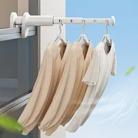 Folding Clothes Drying Rack Window Clothes Rack Foldable Clothes Hanger Drying Rack Rod for Hotel Suitable for Travel 1