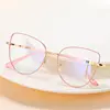 New Fashion Vintage Metal Eyeglasses For Nearsightedness Anti Blue Light Myopia Eyewear Elegant Purple Cat Eye Glasses Frame 2