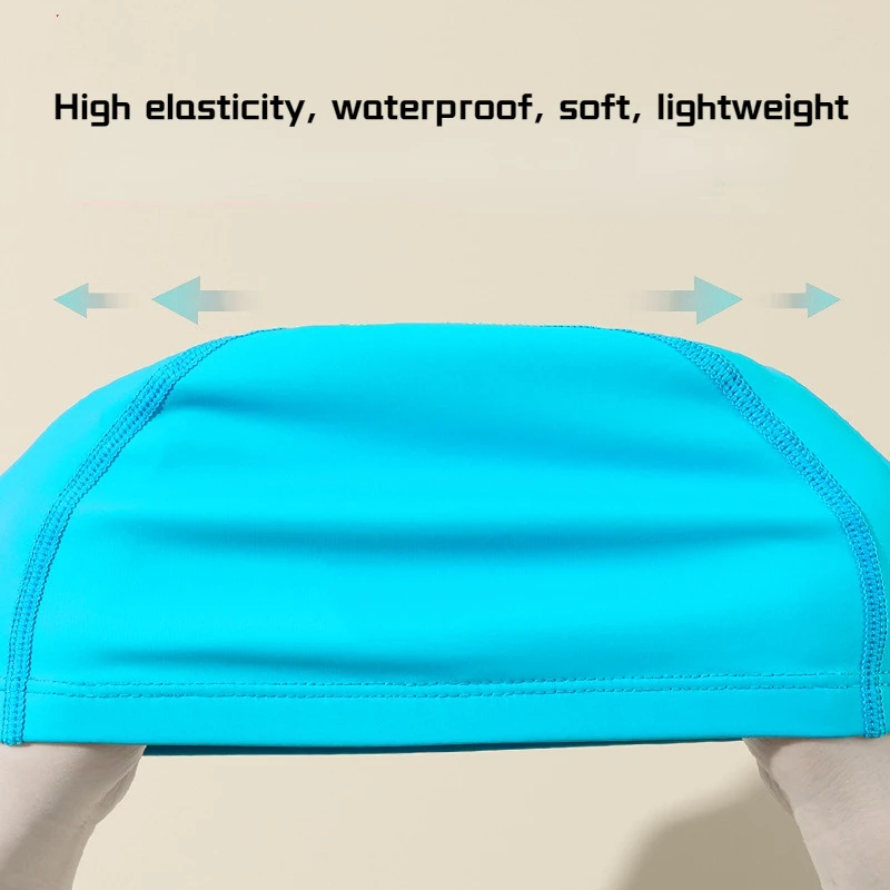 Children Swimming Cap Cute Waterproof High Elastic Ear Protection Swimming Hat for Boys Girls Cartoon Kid Swimming Accessories 5