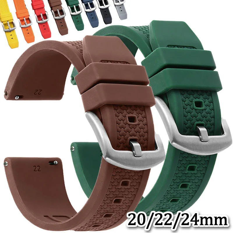 Breathable Silicone Quick Release Sport Watch Band – Waterproof Universal Bracelet Strap