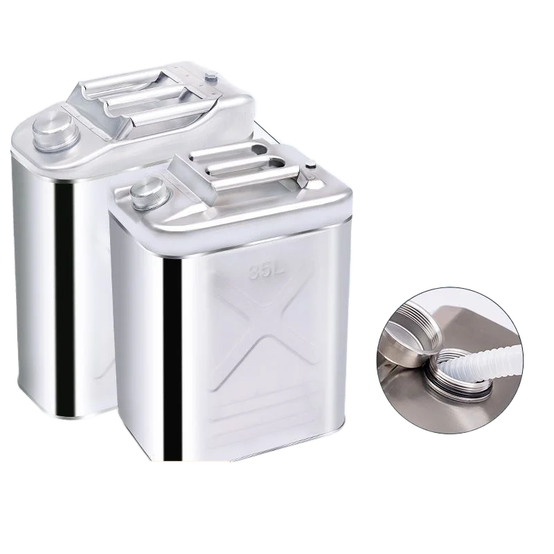 304 stainless steel upgrade thickened square gasoline diesel barrel car motorcycle refueling barrel spare oil storage