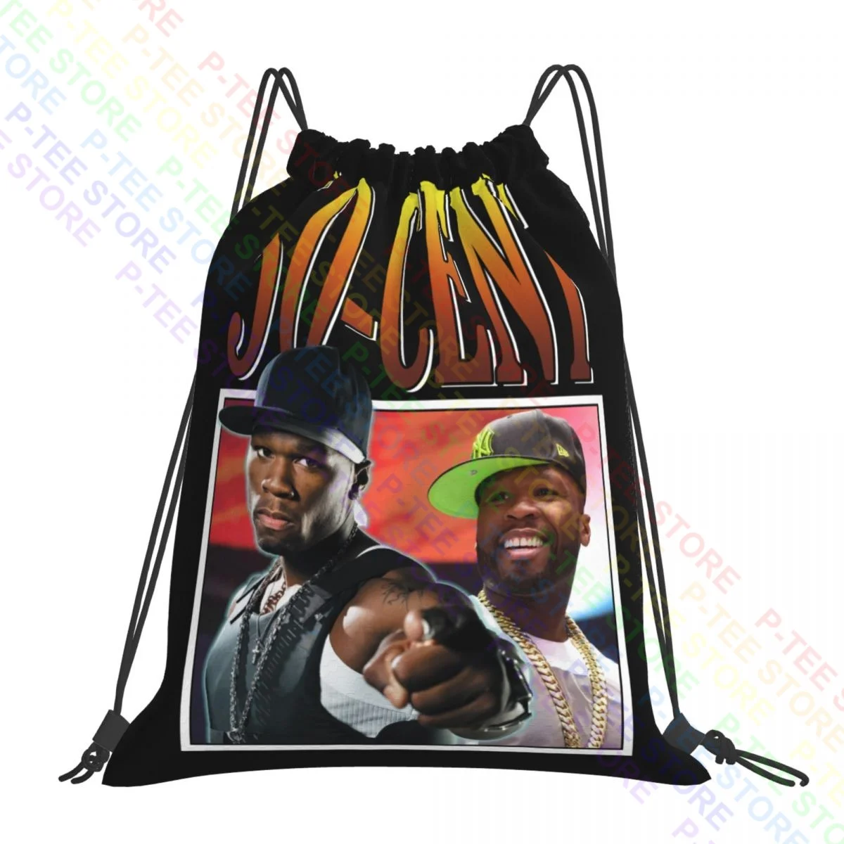 Cinquanta Cent 90S Di Stile Regalo Di Musica Rap Hip Hop 50 Cent Borse Coulisse Borsa Da Palestra Pieghevole Sacchetto Di Scuola Sport