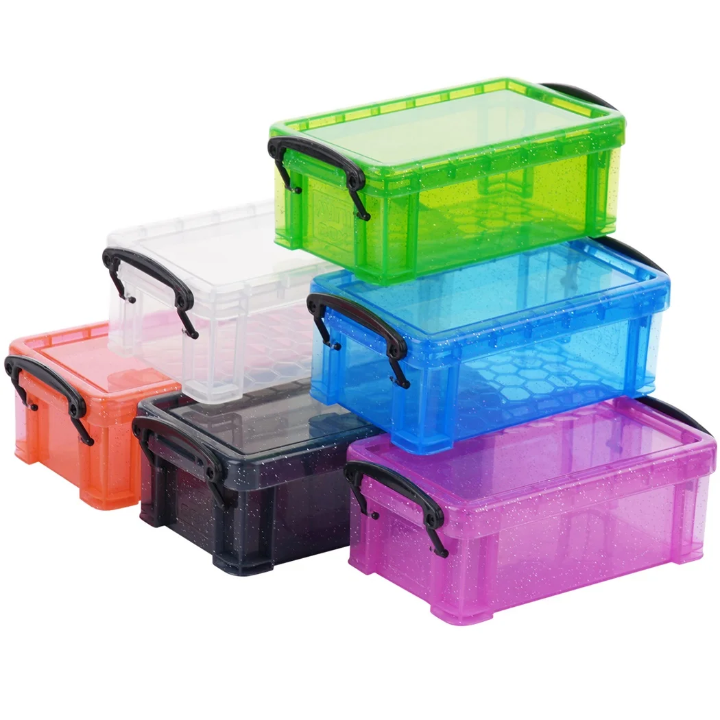 6 Colors Mini Plastic Boxes Small Plastic Storage Containers With Locking  Lids Clear Plastic Organizer Assorted Color Boxes - AliExpress