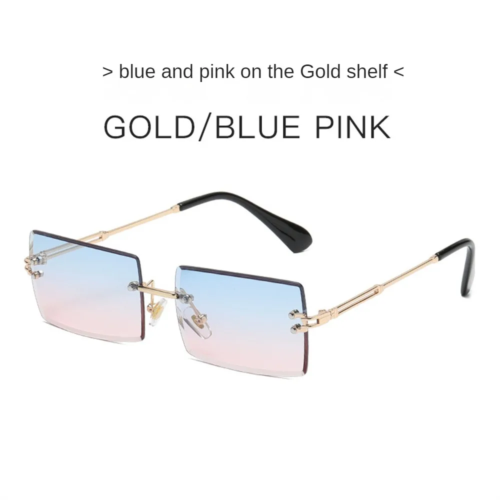  - Eyewear 2023 Fashion Shades Brand Design Gradient Sunglasses Eyeglasses Rimless Sunglasses Rectangle Uv Protection Sun Glasses