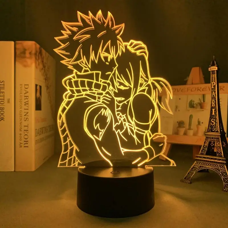 Аниме мультфильм сказочный хвост Natsu Erza Gajeel Люси акриловый 3D ночник Usb Touch 16 цветов искусственные украшения подарки