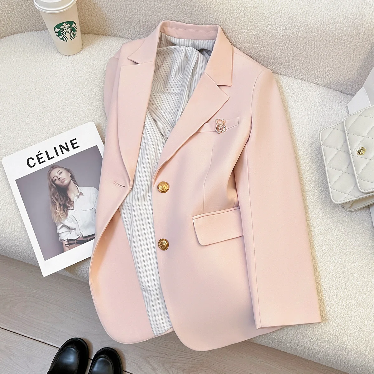 The Spring and Autumn Annals Blazer Women Leisure Korean Version Sense of Design Goddess Gentle Versatile Fashion Temperament