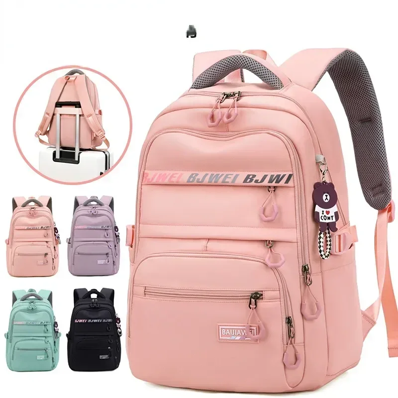 

Girl School Backpack Youth Large Capacity Backpacks Nylon Schoolbag Daypack Multi Pockets Casual Rucksack Travel Bag