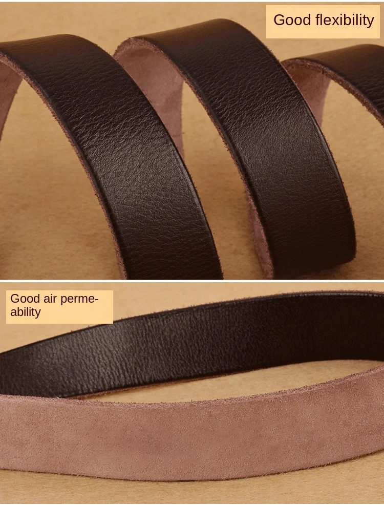 Handmade belt trendy leather pin buckle simple first layer real cowhide men's and women's copper buckle belt versatile old